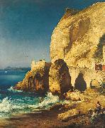 Piece on the shores of Capri with people Albert Hertel